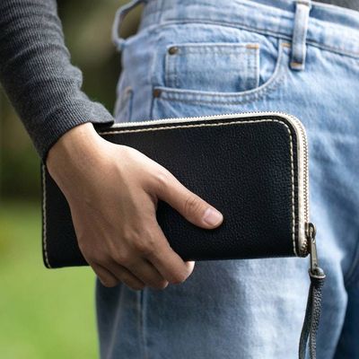 Alternate image for Handcrafted Leather Wallet in Ebony from Java Sophisticated Ebony