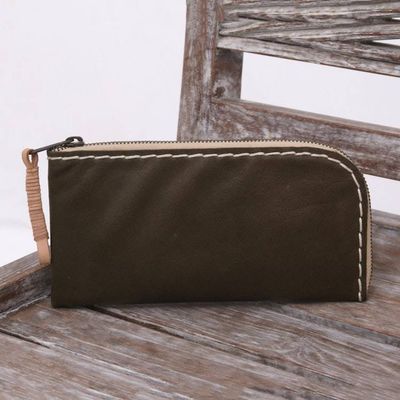 Alternate image for Handcrafted Leather Wallet in Umber from Java Umber Sophistication