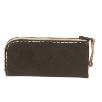 Alternate image for Handcrafted Leather Wallet in Umber from Java Umber Sophistication
