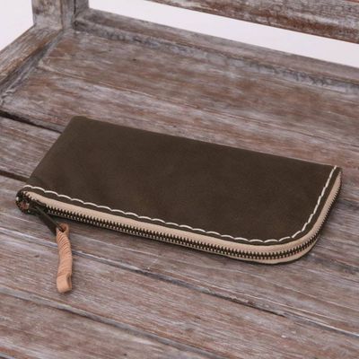 Alternate image for Handcrafted Leather Wallet in Umber from Java Umber Sophistication