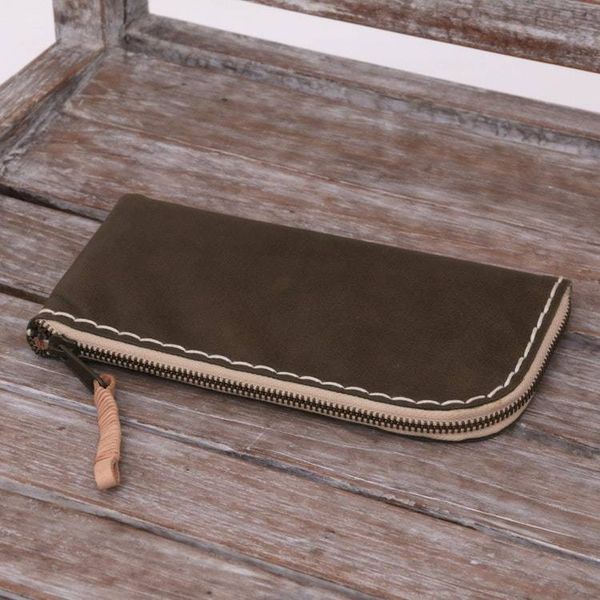 Alternate image for Handcrafted Leather Wallet in Umber from Java Umber Sophistication
