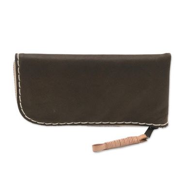 Alternate image for Handcrafted Leather Wallet in Umber from Java Umber Sophistication