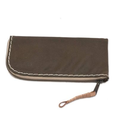 Alternate image for Handcrafted Leather Wallet in Umber from Java Umber Sophistication