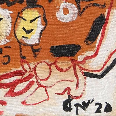 Alternate image for Contemporary Indonesian Painting on Canvas Change Becomes Hate