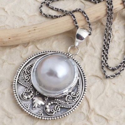 Primary image for Hand Made Cultured Mabe Pearl Pendant Necklace Precious Find