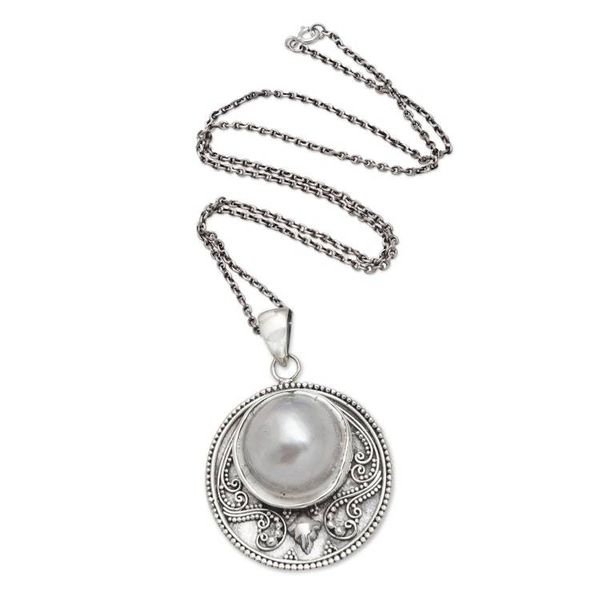 Alternate image for Hand Made Cultured Mabe Pearl Pendant Necklace Precious Find