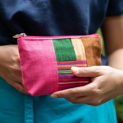 Primary image for Javanese Lurik Handwoven Patchwork Cotton Cosmetic Bag Lovely Lurik