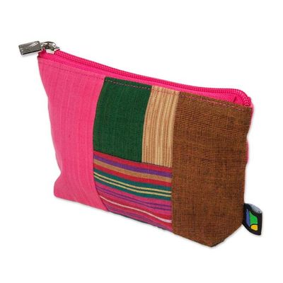 Alternate image for Javanese Lurik Handwoven Patchwork Cotton Cosmetic Bag Lovely Lurik