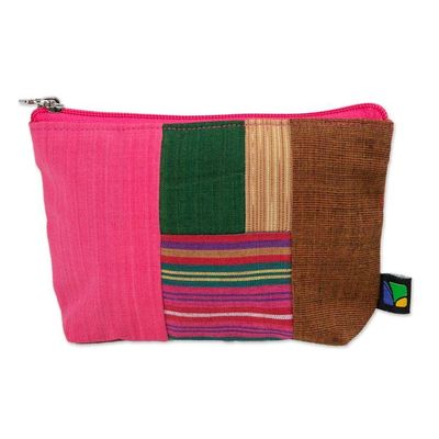 Alternate image for Javanese Lurik Handwoven Patchwork Cotton Cosmetic Bag Lovely Lurik