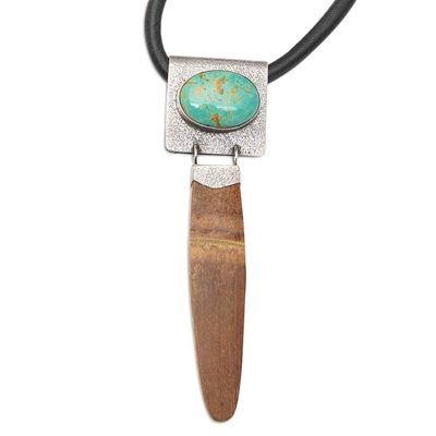 Alternate image for Bamboo and Turquoise Silver Necklace Bamboo Island