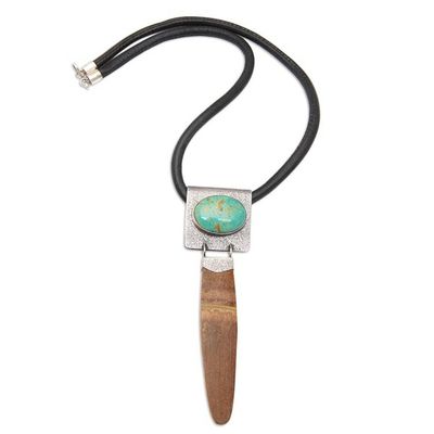 Alternate image for Bamboo and Turquoise Silver Necklace Bamboo Island