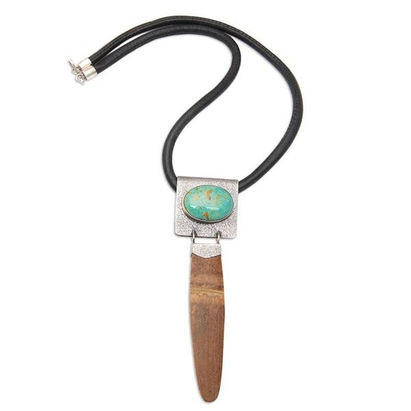 Alternate image for Bamboo and Turquoise Silver Necklace Bamboo Island