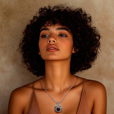 Alternate image for Sterling Silver and Carnelian Necklace from Indonesia Luxury