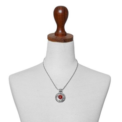 Alternate image for Sterling Silver and Carnelian Necklace from Indonesia Luxury