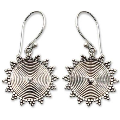 Alternate image for Sterling Silver Dangle Earrings from Indonesia Purnama Sun