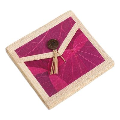 Alternate image for Eco-Friendly 35-Page Natural Fiber Notebook in Pink My Pink Journey