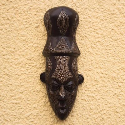 Alternate image for God of War-Themed African Wood Mask from Ghana Shango
