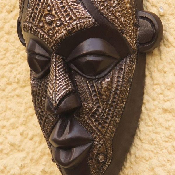 Alternate image for God of War-Themed African Wood Mask from Ghana Shango