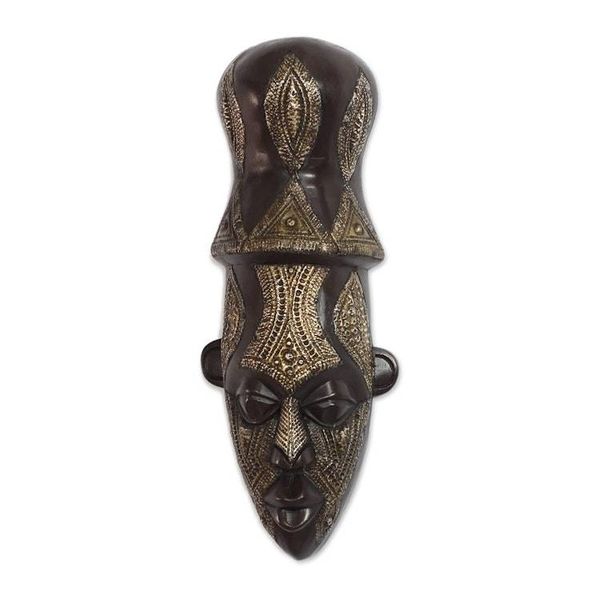 Alternate image for God of War-Themed African Wood Mask from Ghana Shango