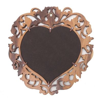 Alternate image for Heart-Shaped Suar Wood Wall Mirror Summer Love