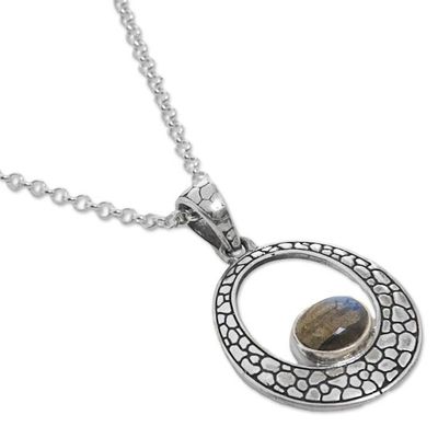 Alternate image for Sterling Silver Labradorite Pendant Necklace from Indonesia Stone of Love
