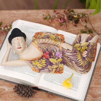 Alternate image for Balinese Hand Crafted Signed Wood Sculpture of Buddha Sleeping Balinese Buddha