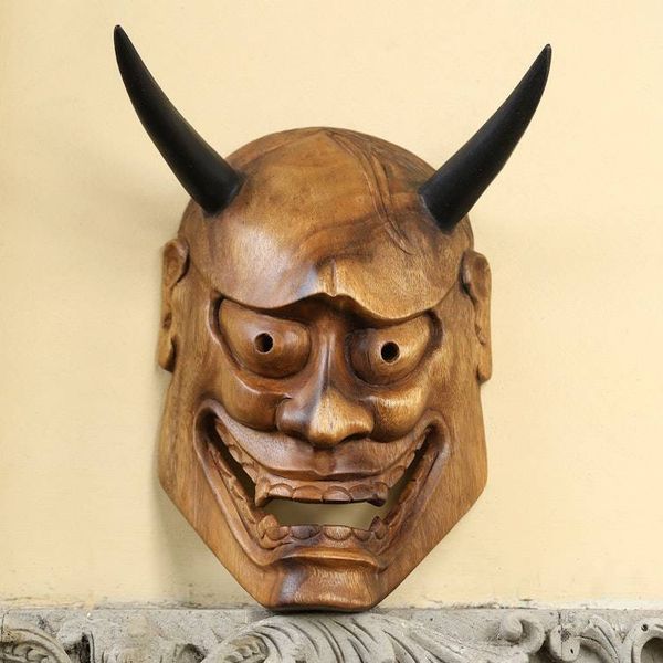 Alternate image for Balinese-Made Hand-Carved Suar Wood Mask of Ancient Devil Ancient Mischief
