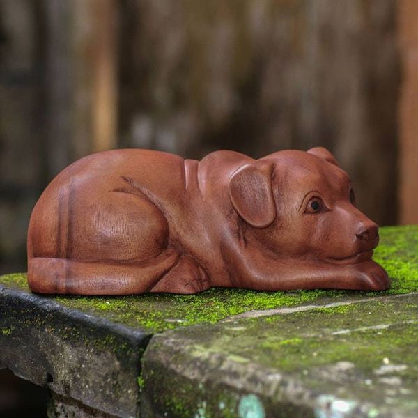 Alternate image for Hand-Carved Suar Wood Dog Sculpture from Bali Good Boy