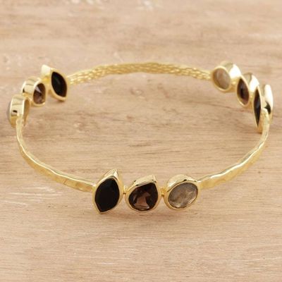 Primary image for Gold Plated Multi-Gemstone Bangle Bracelet from India Harmonious Sparkle