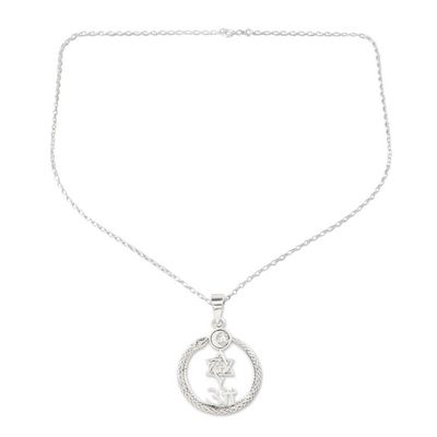 Alternate image for Sterling Silver Spiritual Pendant Necklace from India Pious Harmony