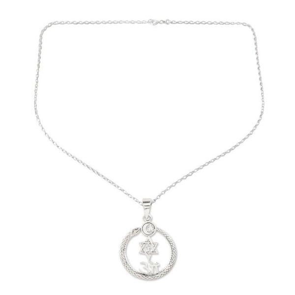 Alternate image for Sterling Silver Spiritual Pendant Necklace from India Pious Harmony