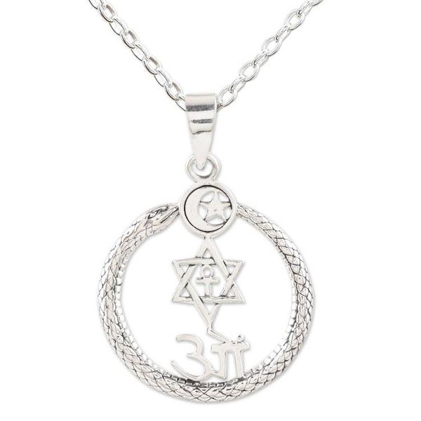 Alternate image for Sterling Silver Spiritual Pendant Necklace from India Pious Harmony