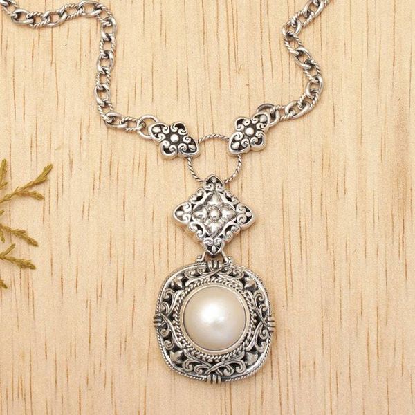 Alternate image for Balinese Pearl and Sterling Silver Choker Sweet Serenity