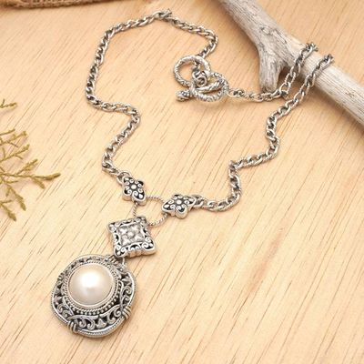 Alternate image for Balinese Pearl and Sterling Silver Choker Sweet Serenity