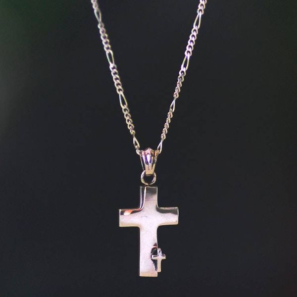 Alternate image for Mens Sterling Silver Cross Necklace Faithful