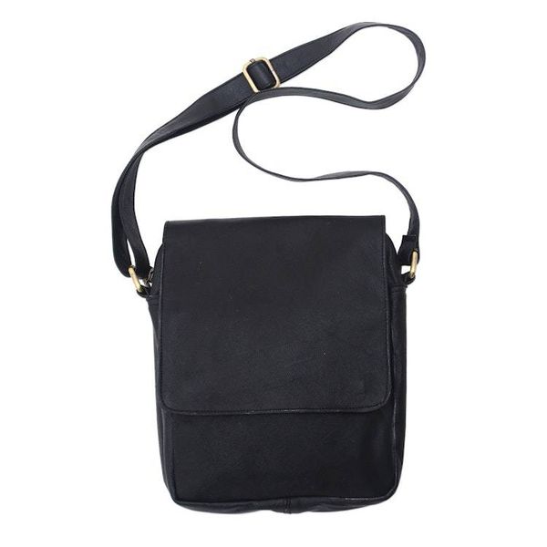 Alternate image for Handcrafted Leather Sling in Black from Bali Majapahit Traveler in Black
