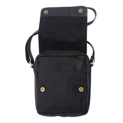 Alternate image for Handcrafted Leather Sling in Black from Bali Majapahit Traveler in Black