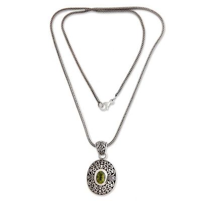 Alternate image for Handcrafted Sterling Silver and Peridot Necklace Verdant Beauty