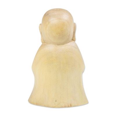 Alternate image for Balinese-Made Hand-Carved Crocodile Wood Jizo Sculpture Soul Protector