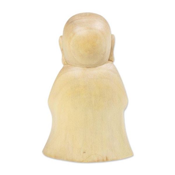 Alternate image for Balinese-Made Hand-Carved Crocodile Wood Jizo Sculpture Soul Protector