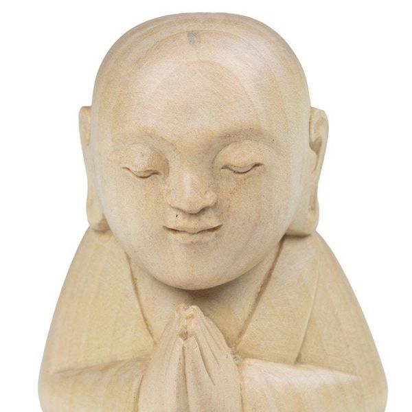 Alternate image for Balinese-Made Hand-Carved Crocodile Wood Jizo Sculpture Soul Protector
