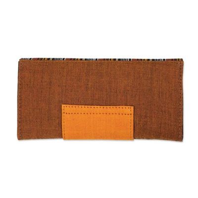 Alternate image for Striped Faux-Leather Accented Cotton Wallet in Warm Hues Lily  Fall