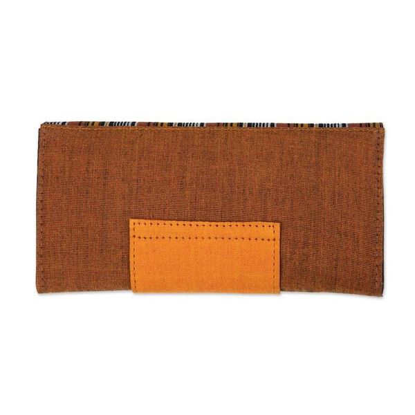 Alternate image for Striped Faux-Leather Accented Cotton Wallet in Warm Hues Lily  Fall