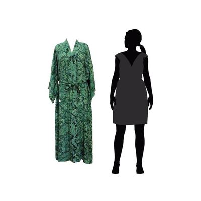 Alternate image for Womens Hand Made Batik Patterned Robe Green Destiny