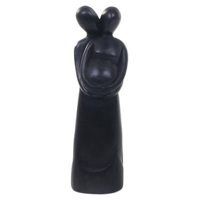 Alternate image for Hand Carved Suar Wood Statuette of Couple and Baby Our Baby
