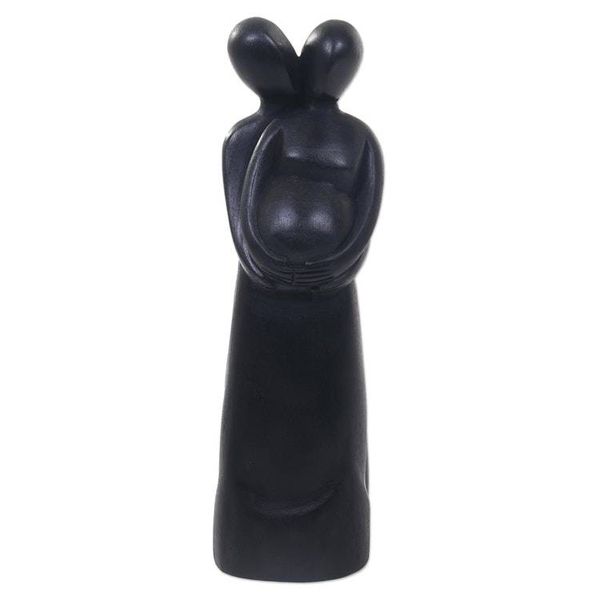 Alternate image for Hand Carved Suar Wood Statuette of Couple and Baby Our Baby