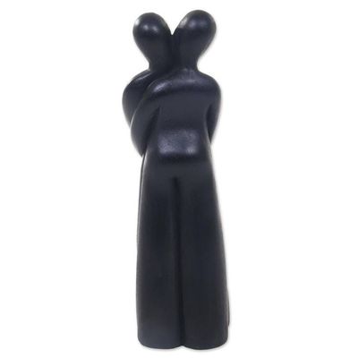Alternate image for Hand Carved Suar Wood Statuette of Couple and Baby Our Baby