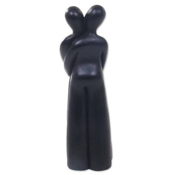 Alternate image for Hand Carved Suar Wood Statuette of Couple and Baby Our Baby