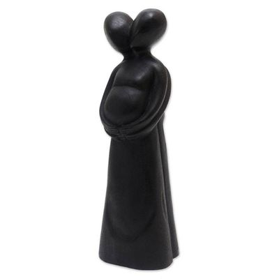 Alternate image for Hand Carved Suar Wood Statuette of Couple and Baby Our Baby
