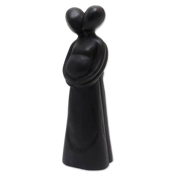 Alternate image for Hand Carved Suar Wood Statuette of Couple and Baby Our Baby